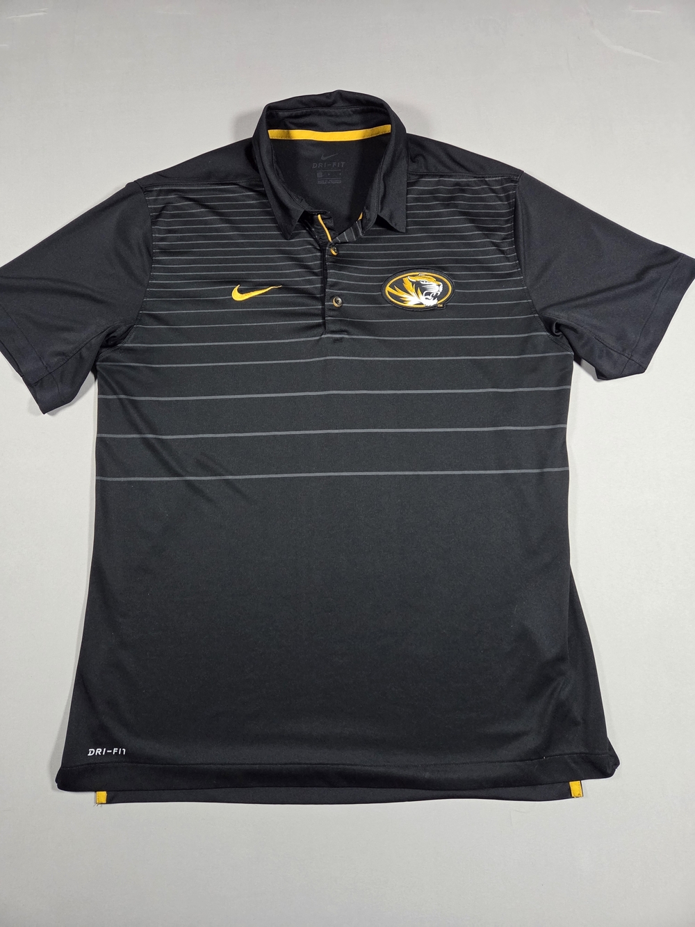 Nike Men’s Black & Gold Missouri Tigers Polo Shirt Size Large